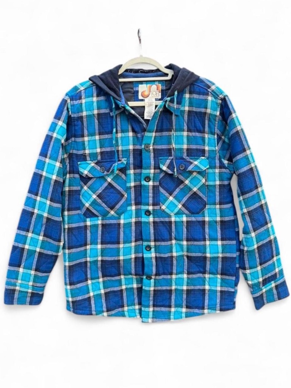 Vintage OP Navy and Teal Quilted Jacket Ocean Pacific Surf Skate